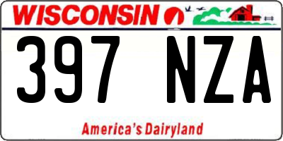 WI license plate 397NZA