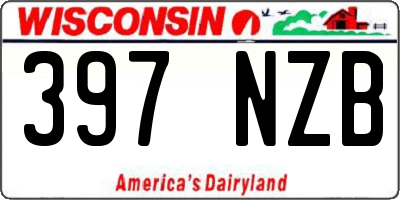 WI license plate 397NZB