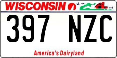 WI license plate 397NZC