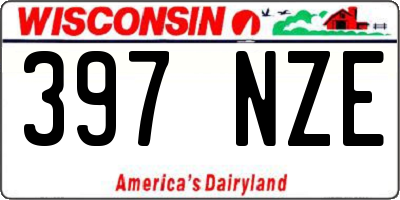 WI license plate 397NZE
