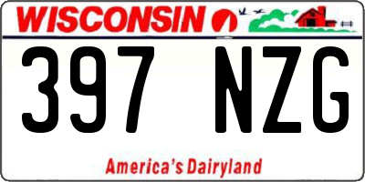 WI license plate 397NZG