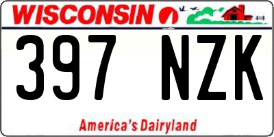 WI license plate 397NZK
