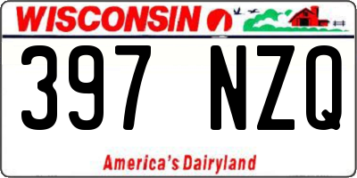 WI license plate 397NZQ
