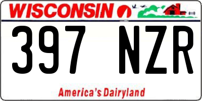 WI license plate 397NZR