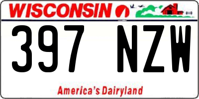 WI license plate 397NZW