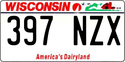 WI license plate 397NZX