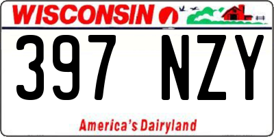 WI license plate 397NZY