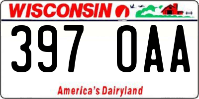 WI license plate 397OAA