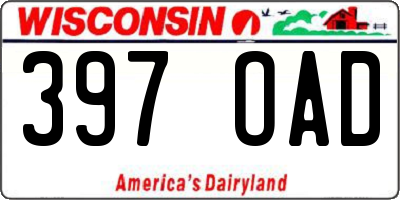 WI license plate 397OAD