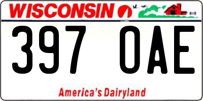 WI license plate 397OAE