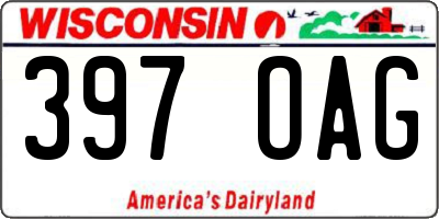 WI license plate 397OAG