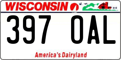 WI license plate 397OAL