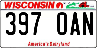 WI license plate 397OAN