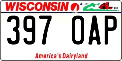 WI license plate 397OAP