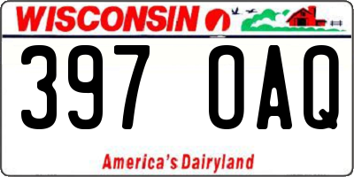 WI license plate 397OAQ
