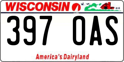 WI license plate 397OAS