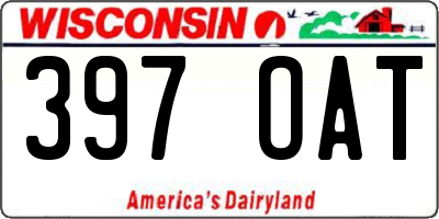WI license plate 397OAT