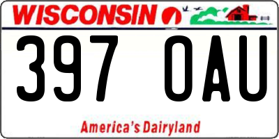 WI license plate 397OAU
