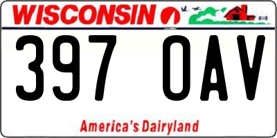 WI license plate 397OAV