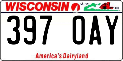 WI license plate 397OAY