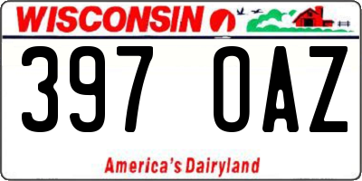 WI license plate 397OAZ
