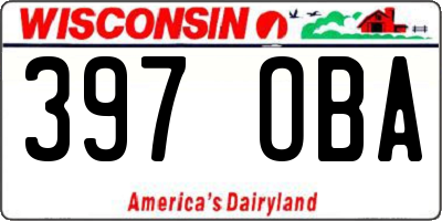 WI license plate 397OBA