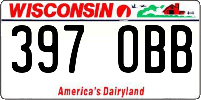 WI license plate 397OBB