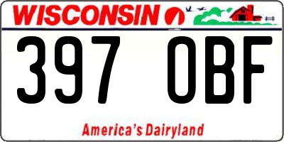 WI license plate 397OBF