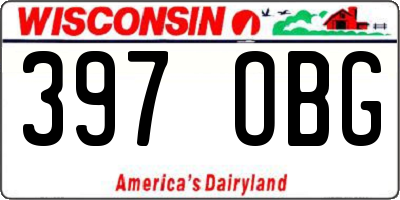 WI license plate 397OBG