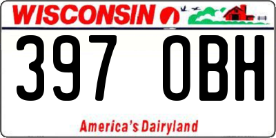 WI license plate 397OBH