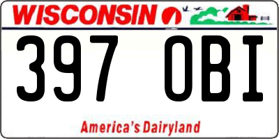 WI license plate 397OBI