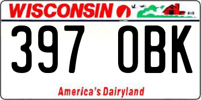 WI license plate 397OBK