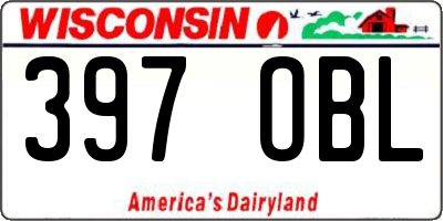 WI license plate 397OBL