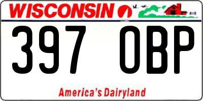 WI license plate 397OBP