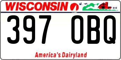 WI license plate 397OBQ
