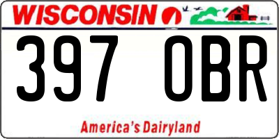 WI license plate 397OBR
