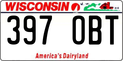 WI license plate 397OBT