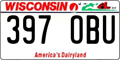 WI license plate 397OBU