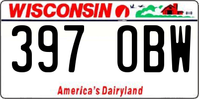 WI license plate 397OBW