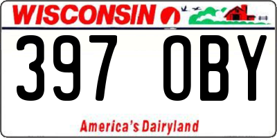 WI license plate 397OBY