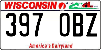 WI license plate 397OBZ