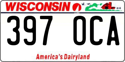 WI license plate 397OCA