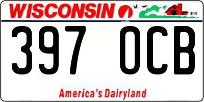 WI license plate 397OCB