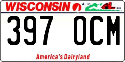 WI license plate 397OCM