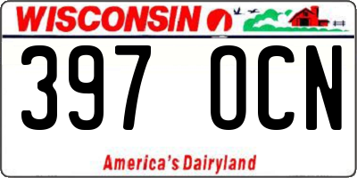 WI license plate 397OCN