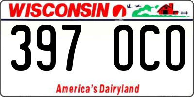 WI license plate 397OCO