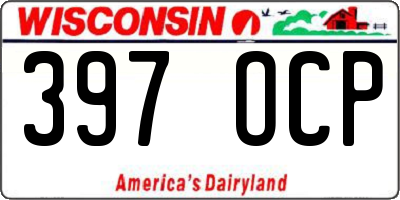 WI license plate 397OCP