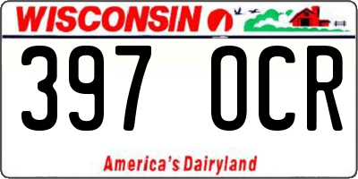 WI license plate 397OCR