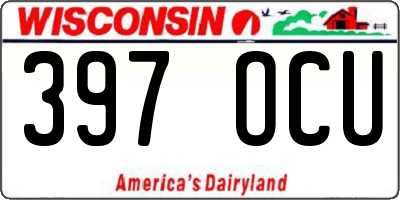 WI license plate 397OCU