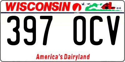 WI license plate 397OCV